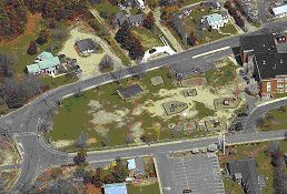 West Side of the Tisbury School Showing the Playground (the Annex Is the Upper Left of the Picture)
