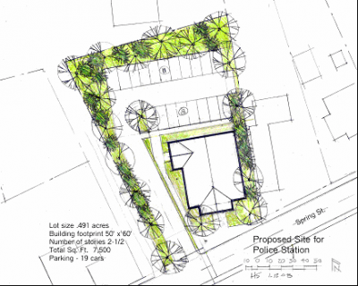 Sketch of New Police Department Facilities at the Former DPW Garage Site