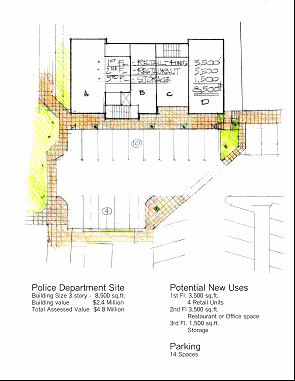 Sketch of First Floor of the Police Department Building